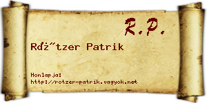 Rötzer Patrik névjegykártya